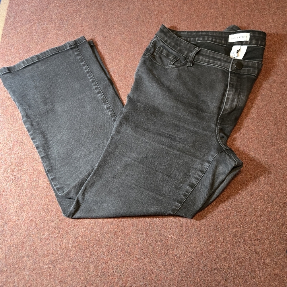 Lane Bryant Jeans Flex Waist Midrise Boot Cut Light Black Size 16 X 28in Inseam